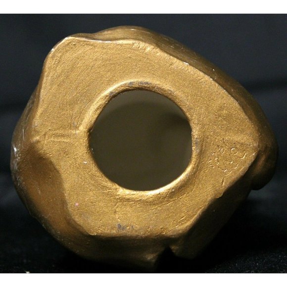 VTG Ceramic Elephant Holding Mouse Gold Colored Yoga Posing Figurine Statue 6" - Picture 9 of 10